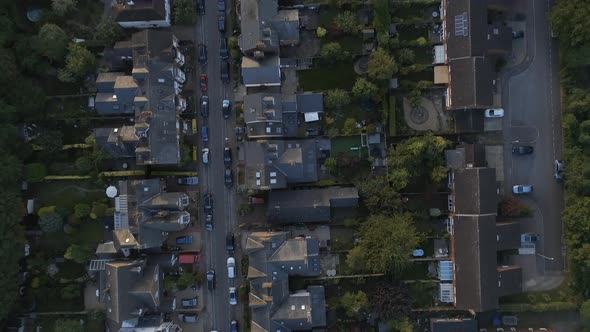 Birds Eye View of English Streets, Houses and Gardens