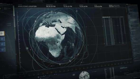 Scanner is studying the map of the planet in search of the satellite location alt