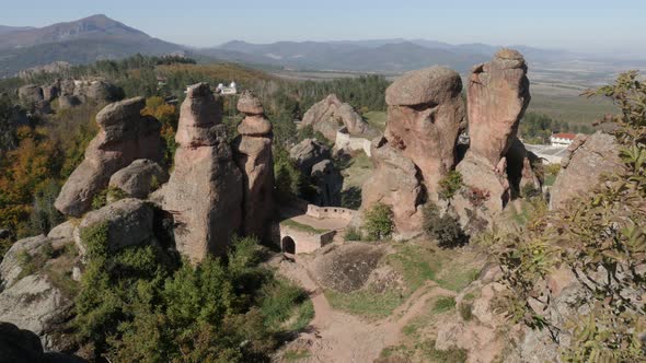 Old rocks in Western Bulgaria 4K 2160p 30fps UltraHD footage - Slow tilt on Belogradchik group of st