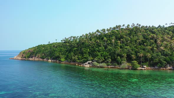 tropical forest vegetation on the uninhabited island, Philippines. Unspoiled natural habitat