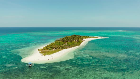 Beautiful Beach on a Tropical Island. Balabac, Palawan, Philippines.