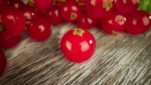 Redcurrants on a Wooden Table