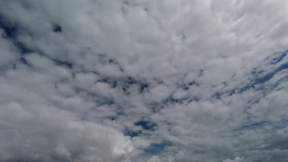 Stormy rain clouds passing by Spring sky, long shot time lapse