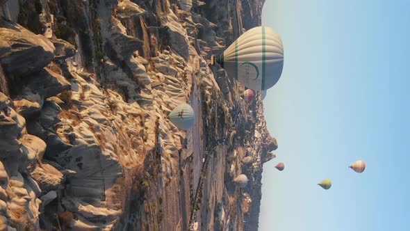 Balloons in Cappadocia Vertical Video Slow Motion