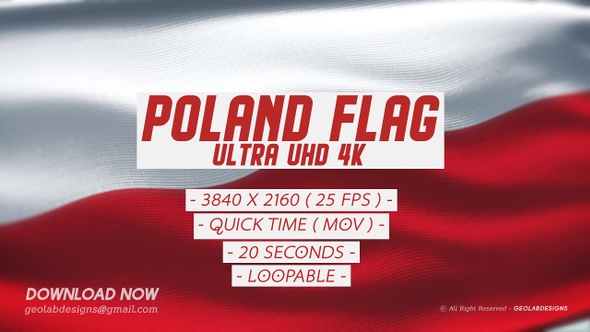 Poland Flag - Ultra UHD 4K Loopable