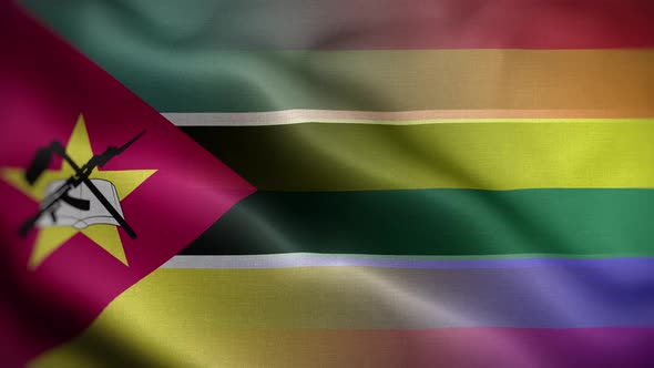 LGBT Mozambique Flag Loop Background 4K