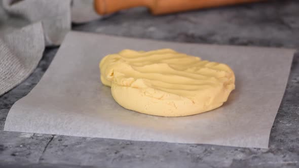 Rolling Dough Between Two Sheets Baking Paper