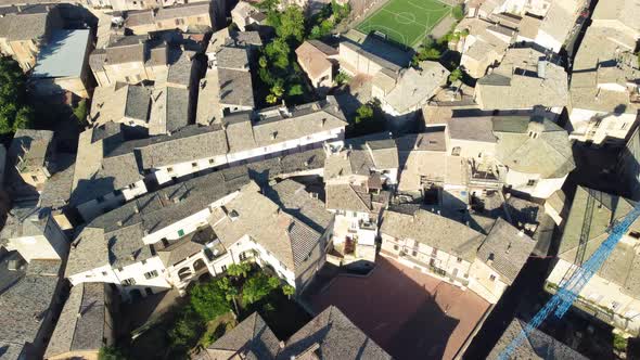 Panoramic Aerial View of Orvieto Medieval Town From a Drone Viewpoint Italy