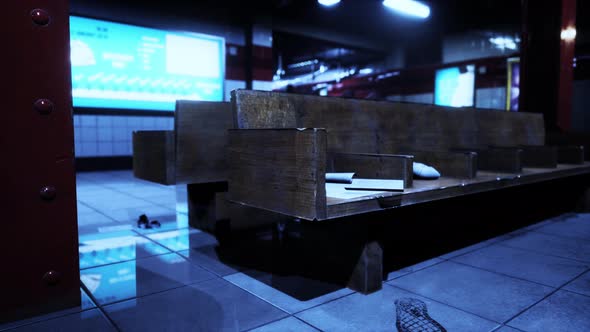 Empty Old Subway Train Station alt