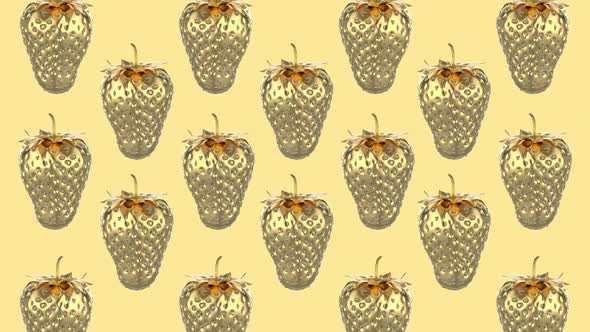 Golden Rotation Strawberry Composition Animated Background