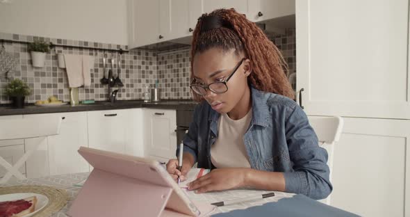 African American Student Doing Homework Assignment