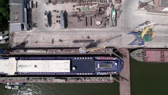 Cranes and Ship in a Dry Dock