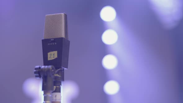 Microphone on the Stage Closeup