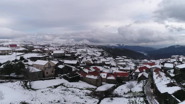 Snow covered village