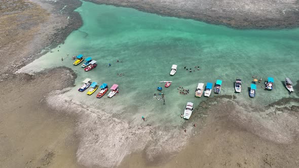 Natural pools at Sao Miguel dos Milagres Beach at Alagoas Brazil.