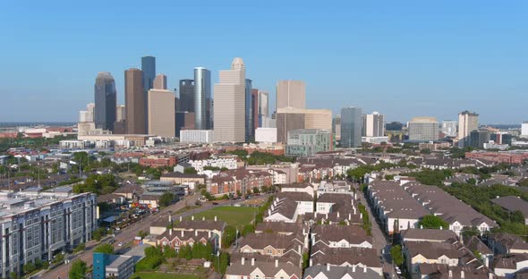 Aerial of downtown Houston and surrounding area
