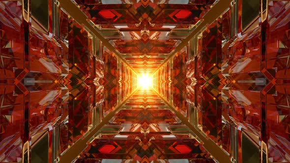 Orange Tunnel Background Kaleidoscope