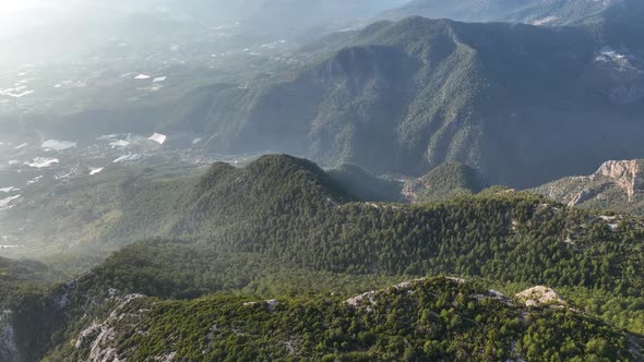 Background Textured Mountains aerial view 4 K