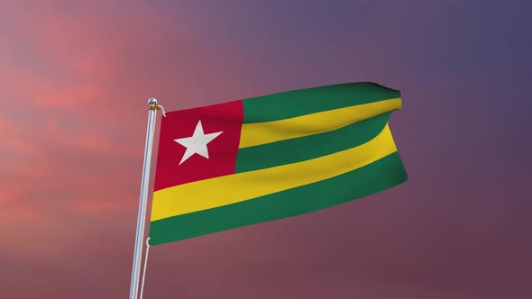Flag Of Togo Waving 4k