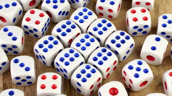 Many Gambling Dice Cubes Gamling at Casino Test your Luck Realm of Random Rotate Slowly