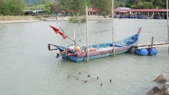 Traditional fishing boat at the Malay village