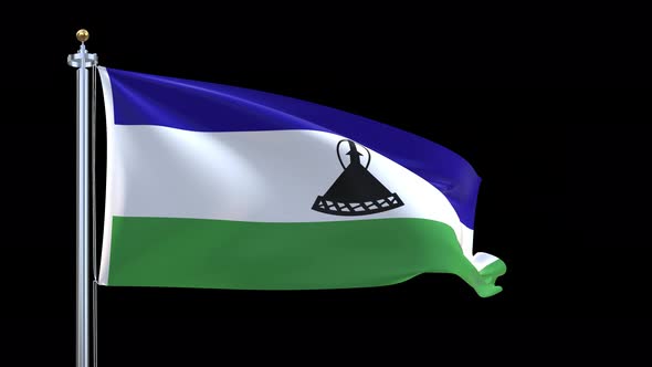 Lesotho Waving Flag