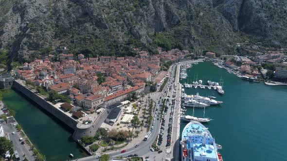 Aerial View of Old Town Kotor, Montenegro