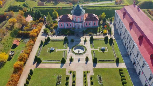 Aerial View Drone Video of Zolochiv Castle in Lviv Region, Ukraine