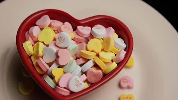 Rotating stock footage shot of Valentine's Day candy - VALENTINES 013