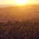 Flight over forest and residential buildings in extreme cold at winter sunset.  - VideoHive Item for Sale