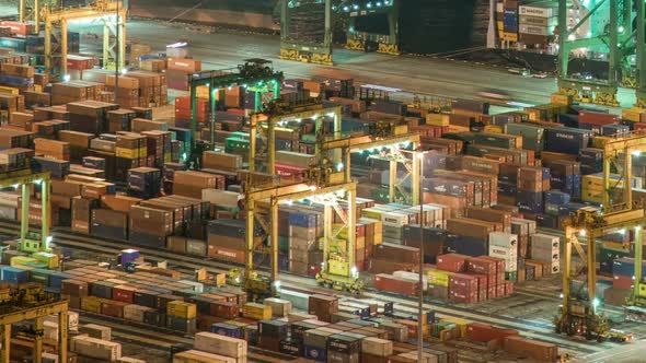 Cargo Port At Night
