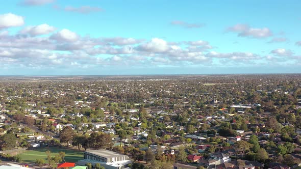 Houses in Suburban Australia Aerial View of Typical Streets and Neighbourhood