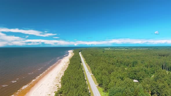 Rozkalni Coastline Aerial View Latvia From Drone