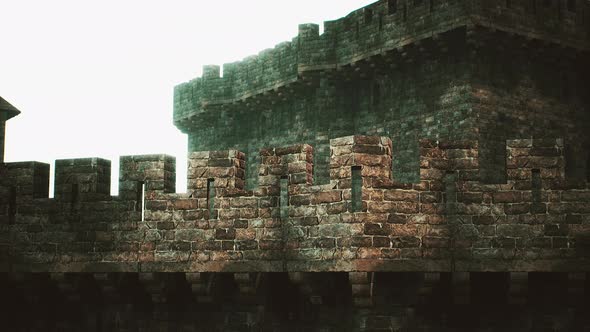 Old Castle Walls at the Sunset alt