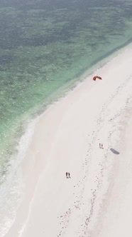 Vertical Video Boats in the Ocean Near the Coast of Zanzibar Tanzania