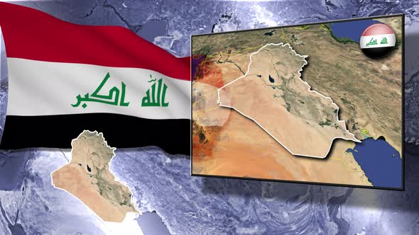 Iraq Flag And Map Animation alt