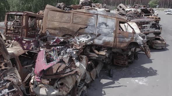 Wardestroyed Cars in Irpin Bucha District Ukraine