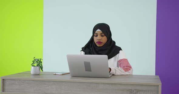 Muslim Woman Running Business Online From Home
