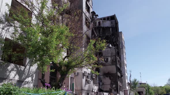 Residential Building Destroyed By the War in Ukraine Borodyanka Bucha District