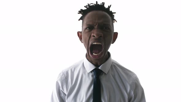 A Black Man Screams in Stress