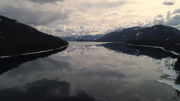Kachess Lake Winter Aerial At Snoqualmie Pass alt