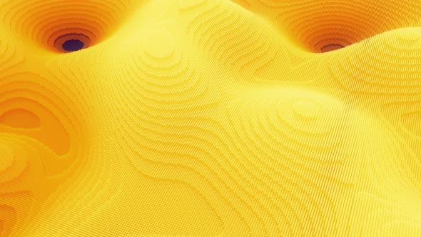 Abstract waving texture with small particles of yellow color