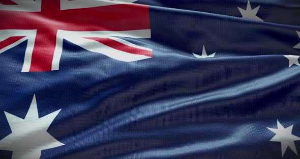 Australia waving flag  4k