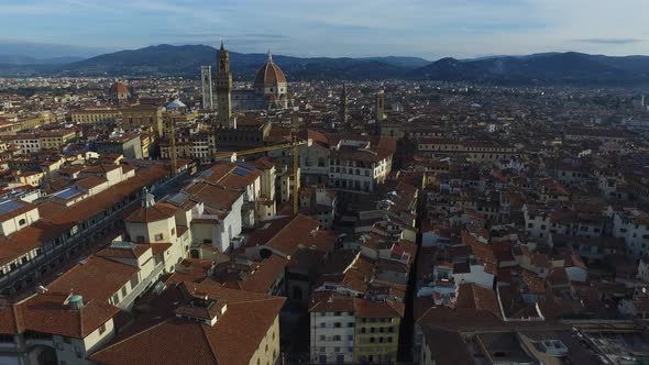 Aerial view of the historic city center of Florence