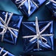 Blue Gift Boxes on Blue Color Background. Christmas and New Year Rotating Backdrop. Present - VideoHive Item for Sale