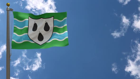 Worcestershire City Flag (Uk) On Flagpole