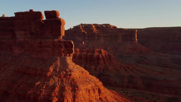 Aerial shot of the amazing rock formations on southern Utah.