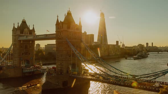 Time Lapse of the historic Tower Bridge in London England