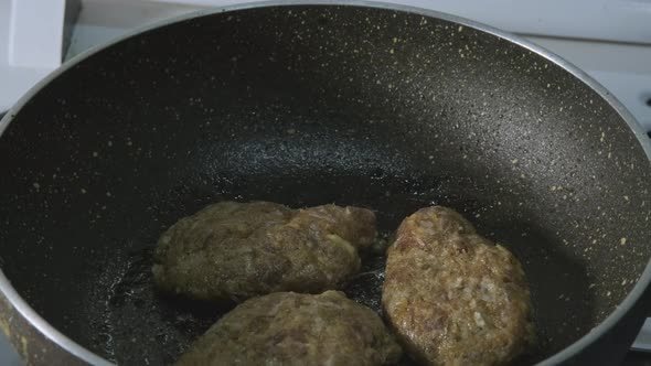 Close-up Meatballs in Pan