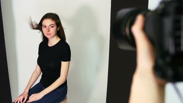 Female model posing for a photo shoot